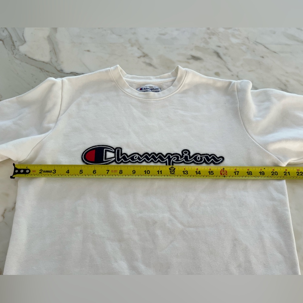 CHAMPION WHITE COTTON POLYESTER SWEATSHIRT SIZE S - Picture 8 of 14
